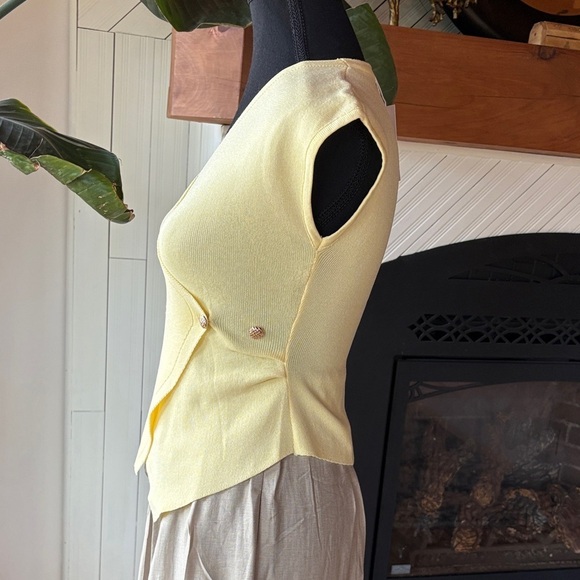 Chic Yellow V-Neck Wrap Sweater - Picture 6 of 10